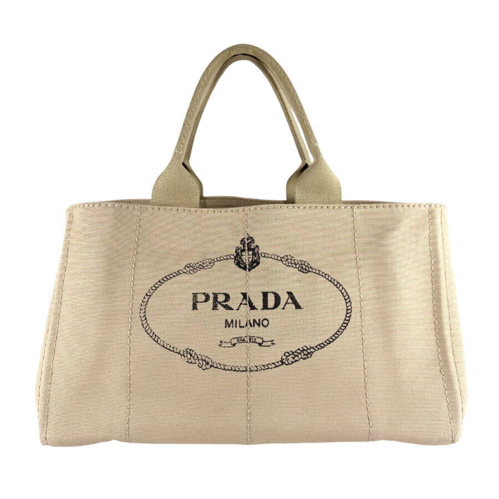 Prada handbag tote bag Canapa canvas Beige Cream